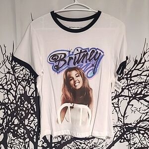 Britney Spears White Short Sleeve T-shirt